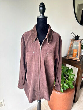 Denim & Co. Brown Lightweight Shirt Jacket Size Medium